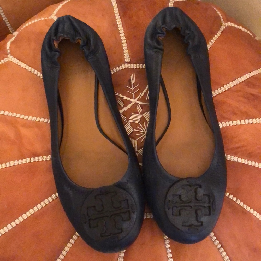 Tory Burch Minnie Navy Blue Flat